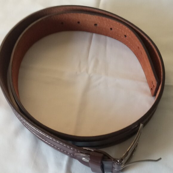 Genuine Leather Belt Size 40-42 Width 1.5" for Men Excellent Condition Brown - Picture 1 of 4